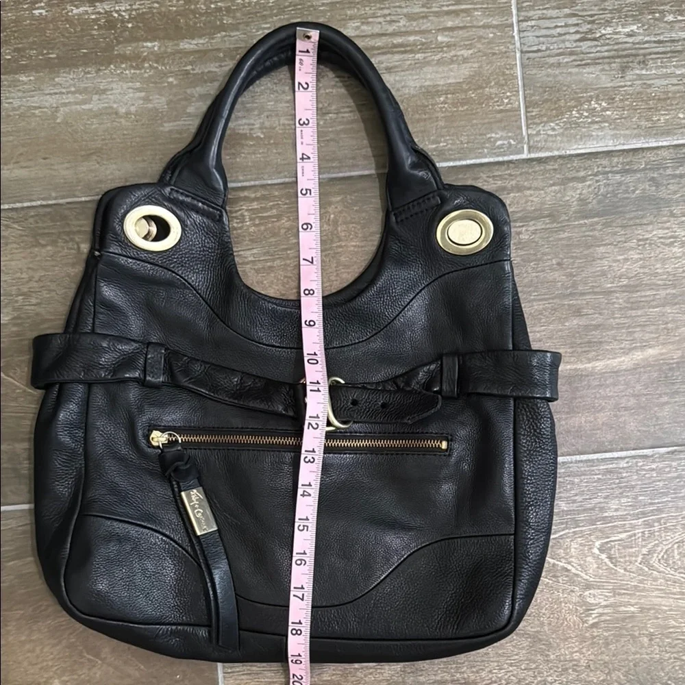 Foley + Corinna Black and Gold Leather Shoulder Bag